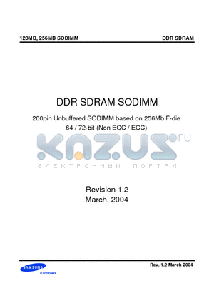 M485L1624FT0-CB0 datasheet - DDR SDRAM SODIMM