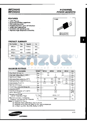 IRFZ44 datasheet - N-CHANNEL POWER MOSFETS