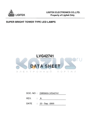 LVG42741 datasheet - SUPER BRIGHT TOWER TYPE LED LAMPS