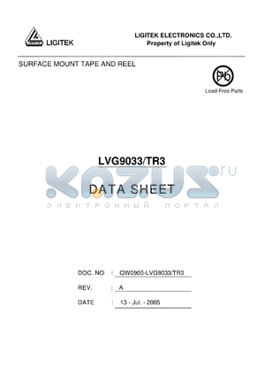 LVG9033-TR3 datasheet - SURFACE MOUNT TAPE AND REEL