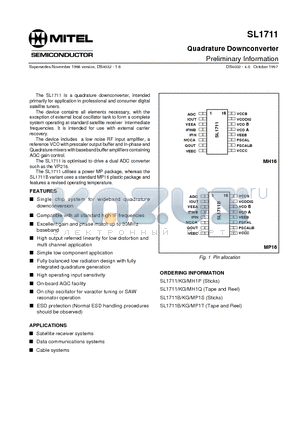 MP1T datasheet - Quadrature Downconverter