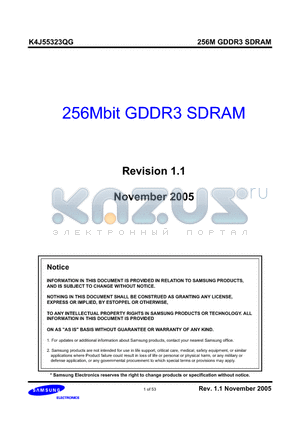 K4J55323QG-BC12 datasheet - 256Mbit GDDR3 SDRAM