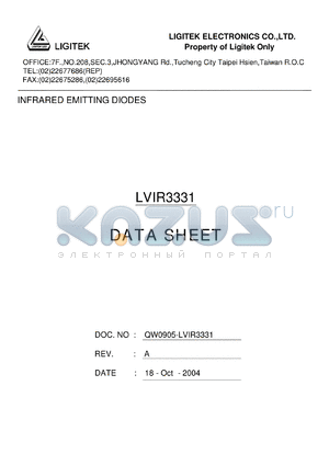 LVIR3331 datasheet - INFRARED EMITTING DIODES