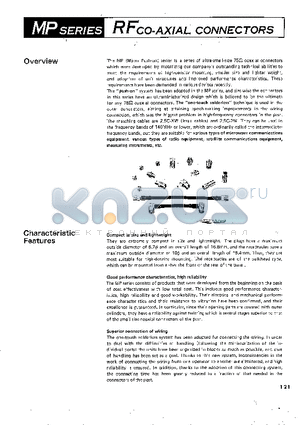 MP2.5CLP datasheet - RFCO-AXIAL CONNECTORS