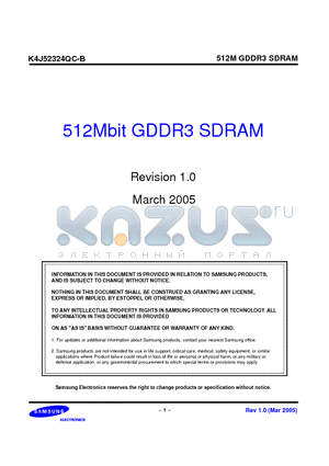 K4J52324QC datasheet - 512Mbit GDDR3 SDRAM