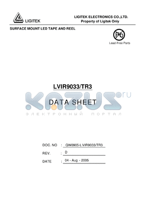 LVIR9033-TR3 datasheet - SURFACE MOUNT LED TAPE AND REEL
