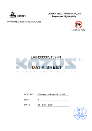 LVIR3333-S137-PF datasheet - INFRARED EMITTING DIODES