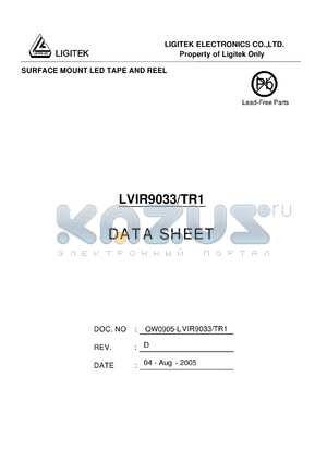 LVIR9033-TR1 datasheet - SURFACE MOUNT LED TAPE AND REEL