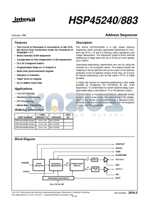 HSP45240 datasheet - Address Sequencer