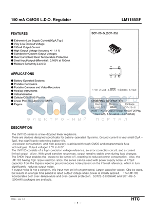 LM1185SF datasheet - 150 mA C-MOS L.D.O. Regulator