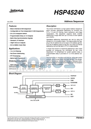 HSP45240JC-50 datasheet - Address Sequencer