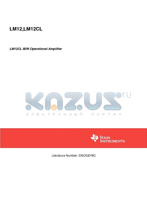 LM12 datasheet - LM12CL 80W Operational Amplifier