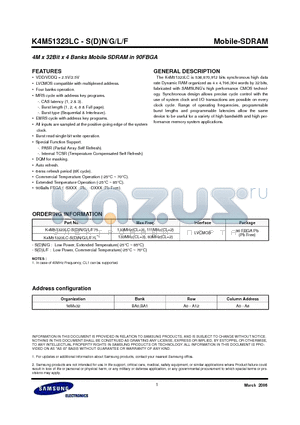 K4M51323LC-SDN/G datasheet - Mobile-SDRAM