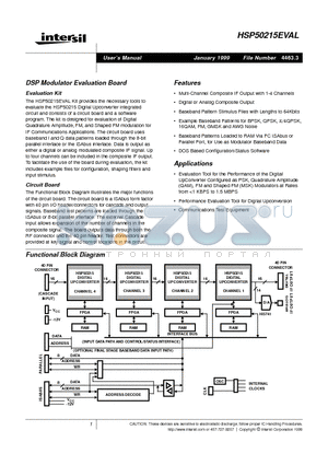 HSP50215 datasheet - DSP Modulator Evaluation Board
