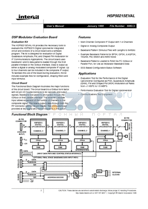 HSP50215EVAL datasheet - DSP Modulator Evaluation Board