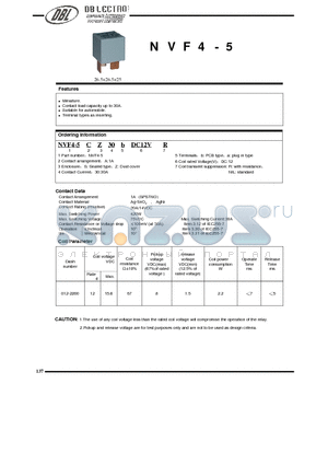 NVF4-5AS30ADC12V datasheet - Contact load capacity up to 30A