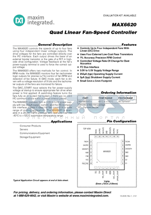 MAX6620_13 datasheet - Quad Linear Fan-Speed Controller