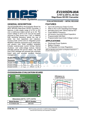 MP2355 datasheet - 4.75V to 23V In, 3A Out Step-Down DC/DC Converter