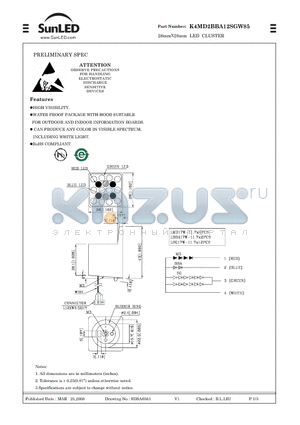 K4MD2BBA12SGW85 datasheet - 28mmX28mm LED CLUSTER