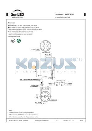 K4MDW62 datasheet - 18.4mm LED CLUSTER