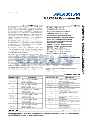 MAX6639 datasheet - Evaluation Kit