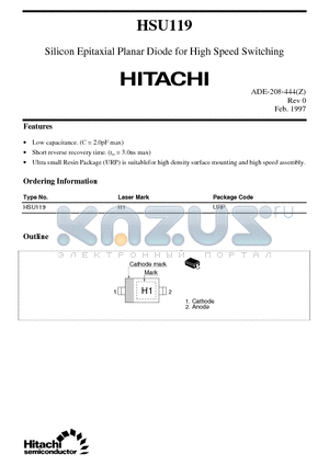 HSU119 datasheet - Silicon Epitaxial Planar Diode for High Speed Switching