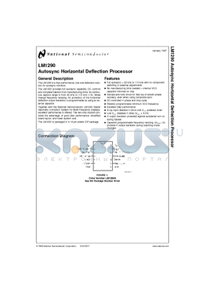 LM1290N datasheet - Autosync Horizontal Deflection Processor