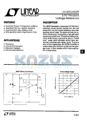 LM129 datasheet - 6.9V Precision Voltage Reference