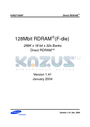 K4R271669F datasheet - 128Mbit RDRAM(F-die)