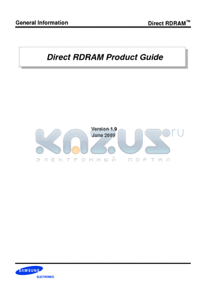 K4R881869I-DC datasheet - Direct RDRAM Product Guide