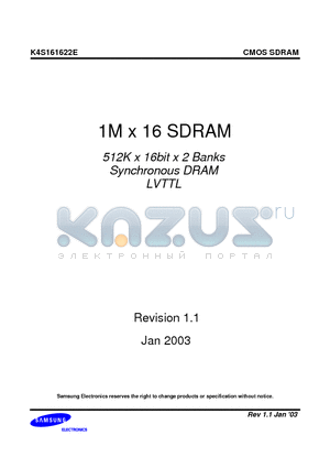 K4S161622E datasheet - 1M x 16 SDRAM