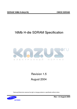 K4S161622H datasheet - 16Mb H-die SDRAM Specification