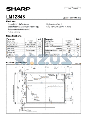 LM12S48 datasheet - Color STN-LCD Module