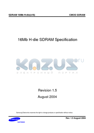 K4S161622H-TC70 datasheet - 16Mb H-die SDRAM Specification