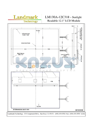 LM130A-12C318 datasheet - Sunlight Readable 12.1 LCD Module