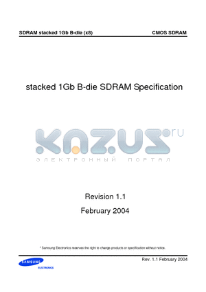 K4S1G0732B datasheet - SDRAM stacked 1Gb B-die