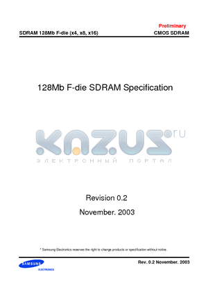K4S280432F-TC75 datasheet - 128Mb F-die SDRAM Specification