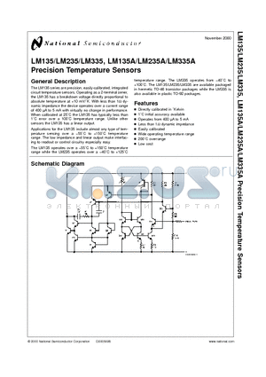 LM135 datasheet - Precision Temperature Sensors