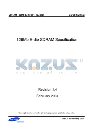 K4S280832E-TC75 datasheet - 128Mb E-die SDRAM Specification