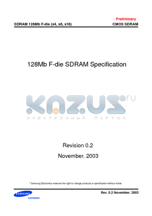 K4S280832F-TC75 datasheet - 128Mb F-die SDRAM Specification