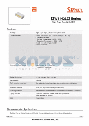 HSW1142LT datasheet - Right Angle Type White LED