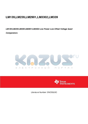 LM139-N datasheet - LM139/LM239/LM339/LM2901/LM3302 Low Power Low Offset Voltage Quad Comparators