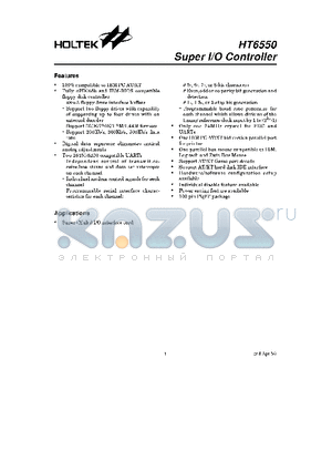 HT-6550 datasheet - Super I/O Controller