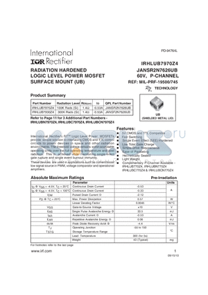 IRHLUB7970Z4_10 datasheet - RADIATION HARDENED