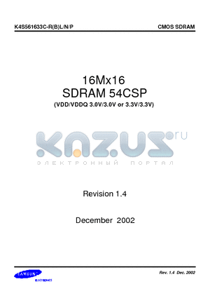 K4S561633C-P1L datasheet - 16Mx16 SDRAM 54CSP