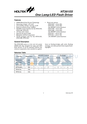 HT2014L datasheet - One Lamp/LED Flash Driver