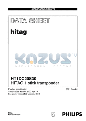 HT1DC20S30 datasheet - HITAG 1 stick transponder