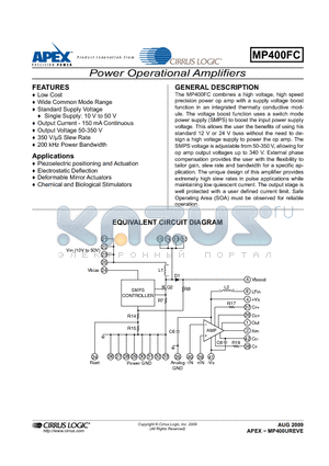 MP400FC_09 datasheet - Power Operational Amplifiers