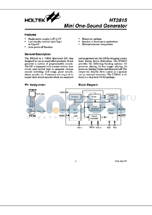 HT2815 datasheet - Mini One-Sound generato