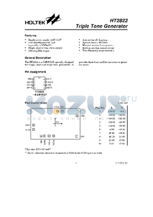 HT2823A datasheet - Triple Tone Generator